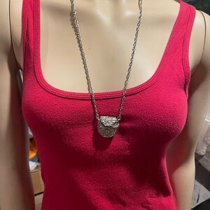 Silver Necklace with watch inside